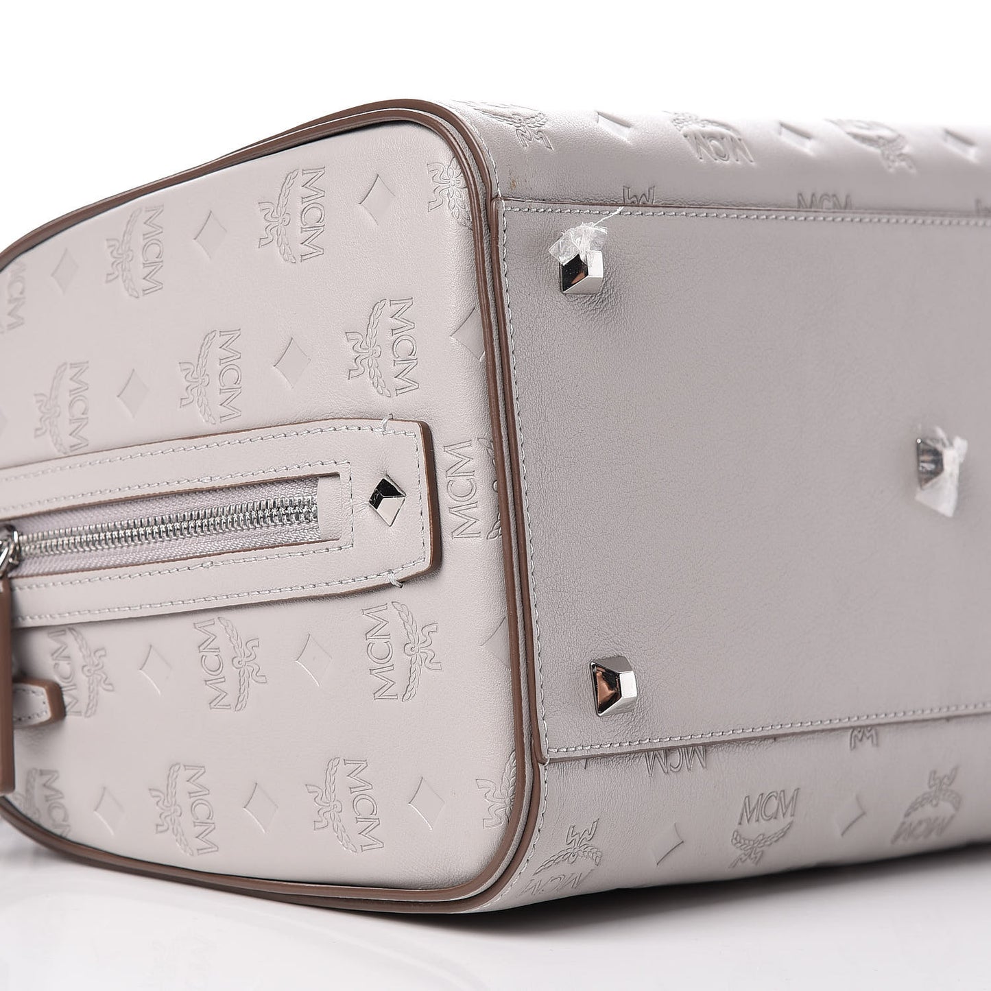 Calfskin Ottomar Monogram Essential Boston Bag Dove