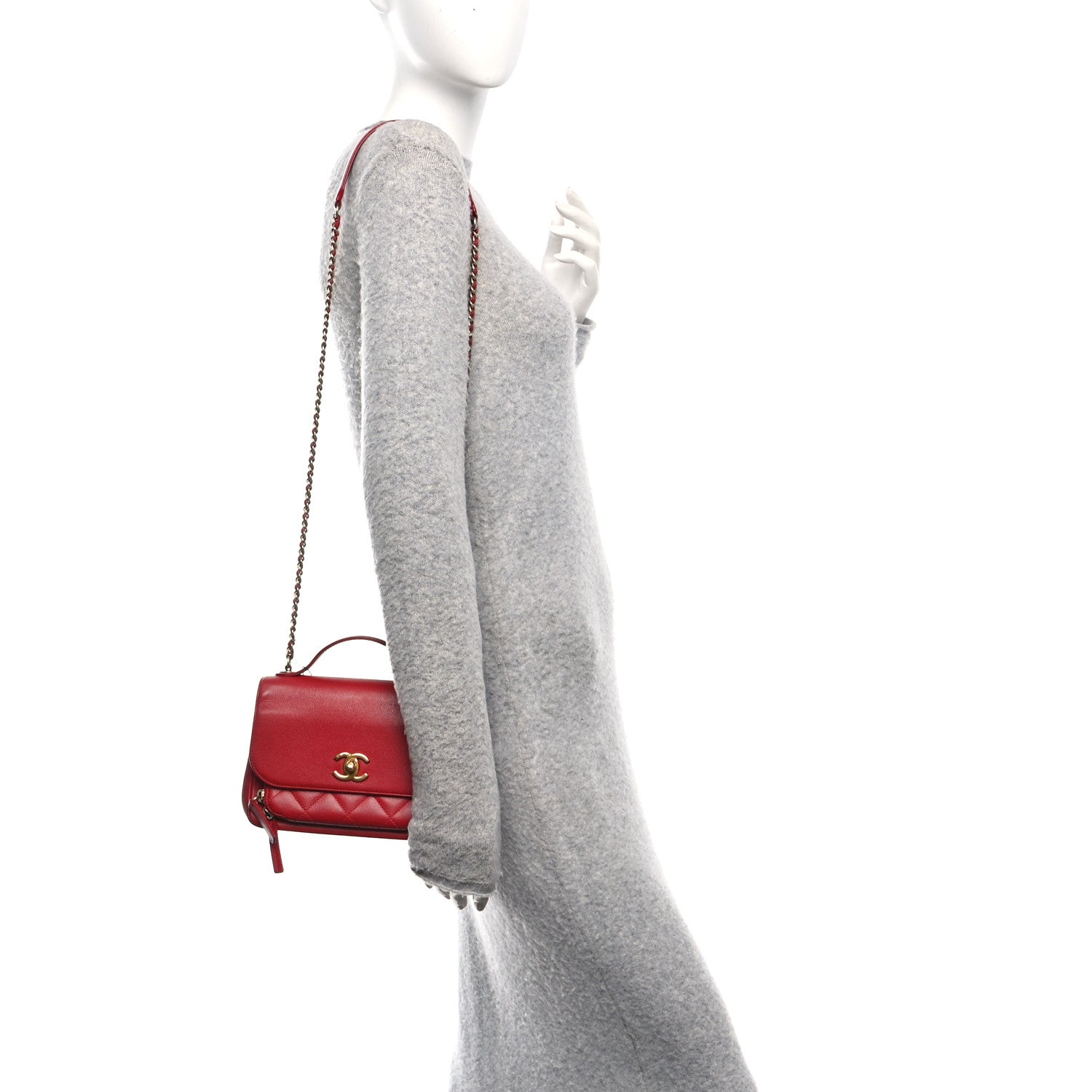 Chanel Caviar Quilted Small Business Affinity Flap Red 2 of 12