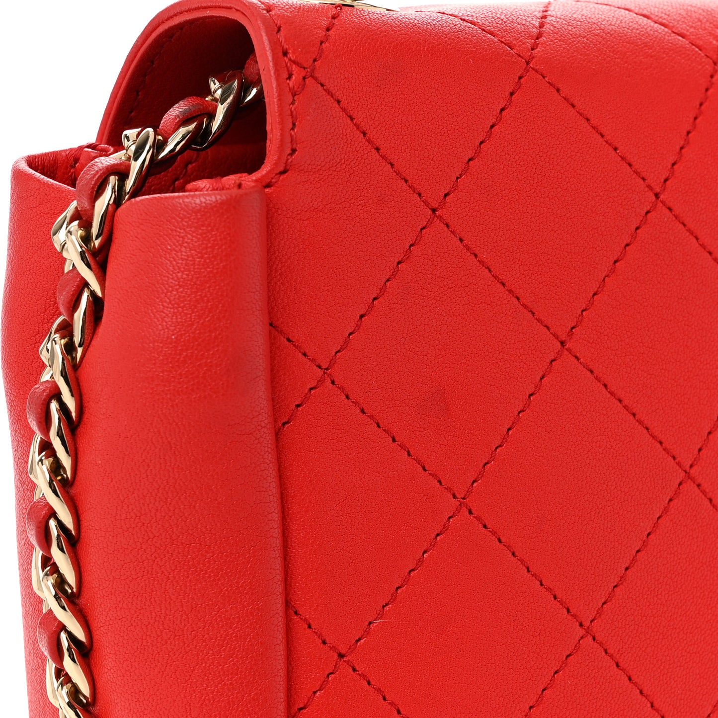 Goatskin Stitched Casual Trip Single Flap Red