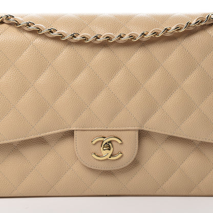 Chanel Caviar Quilted Jumbo Double Flap Beige Clair 8 of 14