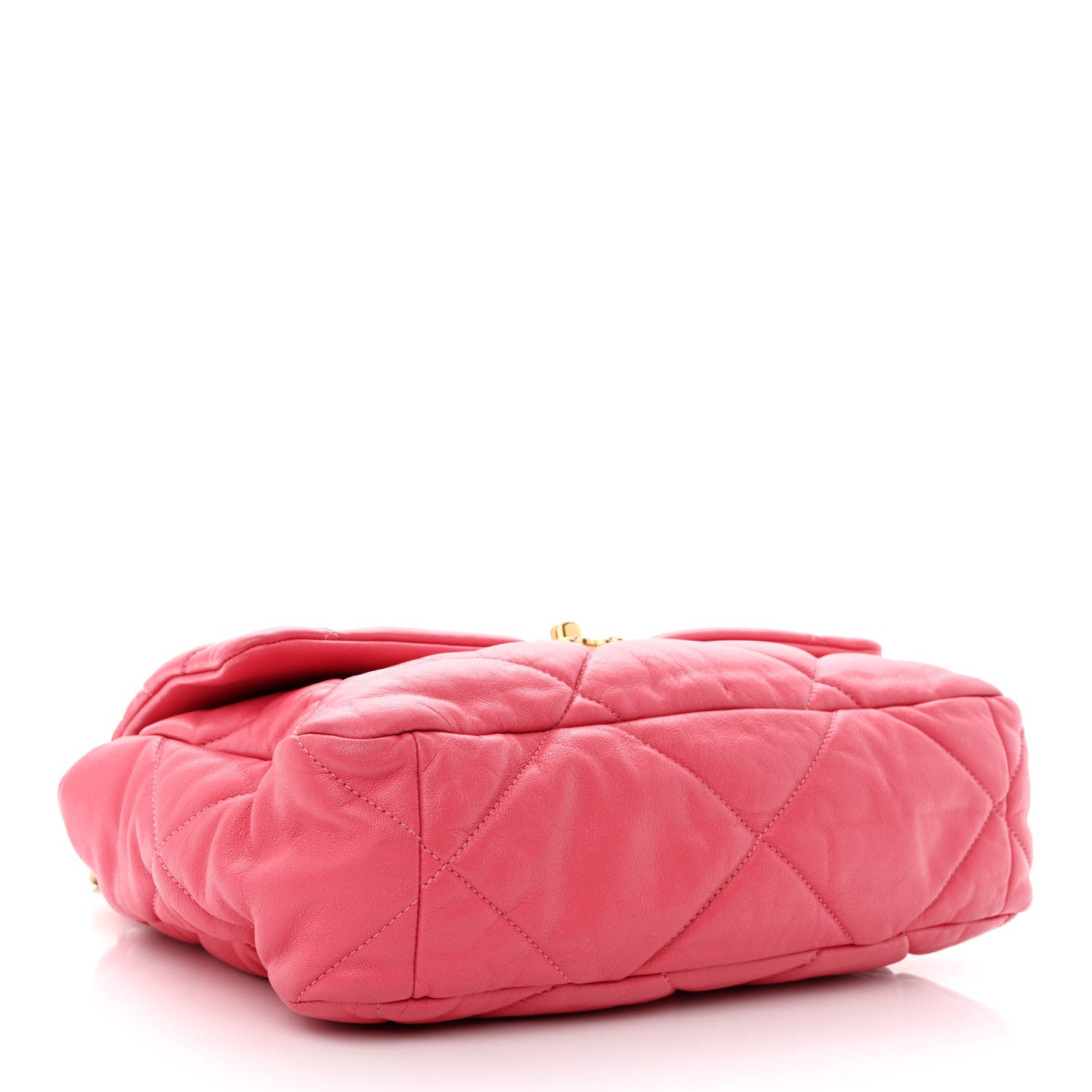 Goatskin Quilted Large Chanel 19 Flap Dark Pink