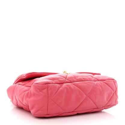 Chanel Goatskin Quilted Large Chanel 19 Flap Dark Pink 4 of 11