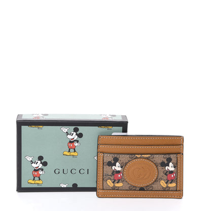 Gucci X DISNEY Mini Vintage GG Supreme Monogram Mickey Mouse Card Holder Beige Vintage Sun Oil 6 of 6