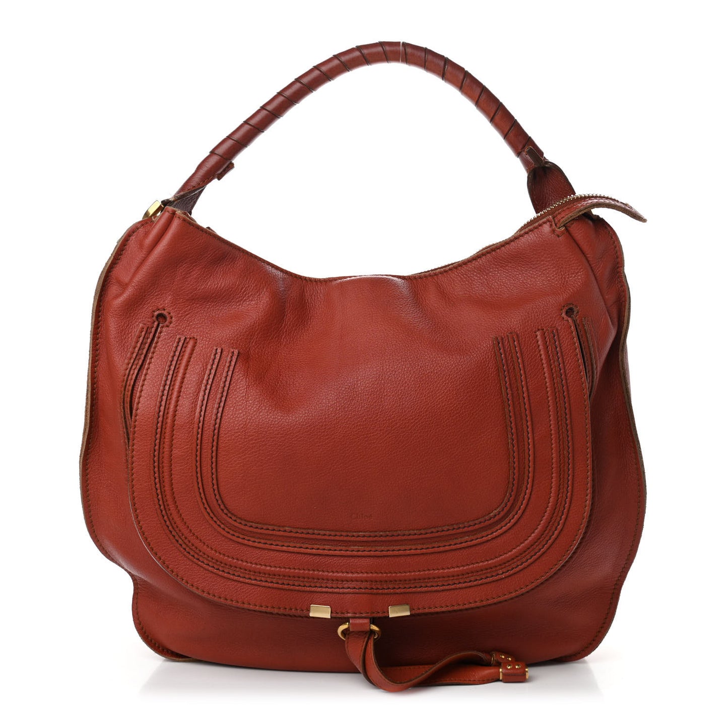 Calfskin Large Marcie Hobo Whiskey