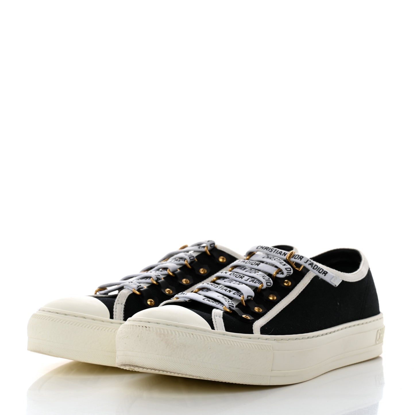 Canvas Dot Walk'N'Dior Low Top Sneakers 40 Black