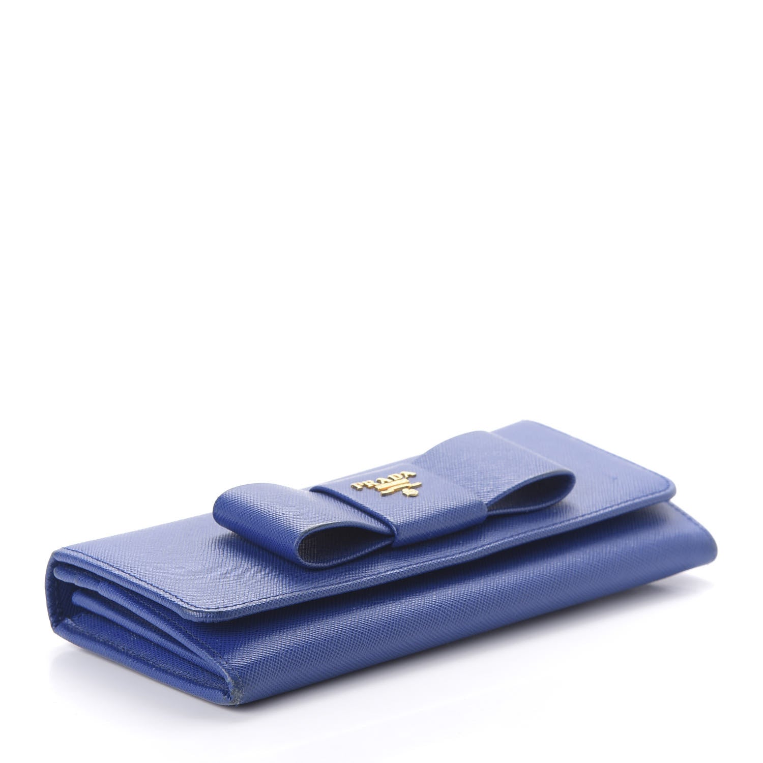Prada Saffiano Fiocco Bow Continental Wallet Royal 4 of 10