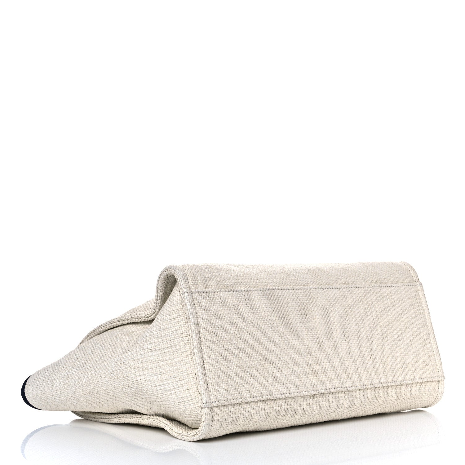 Chanel Woven Straw Raffia Medium Deauville Tote White Navy 4 of 14