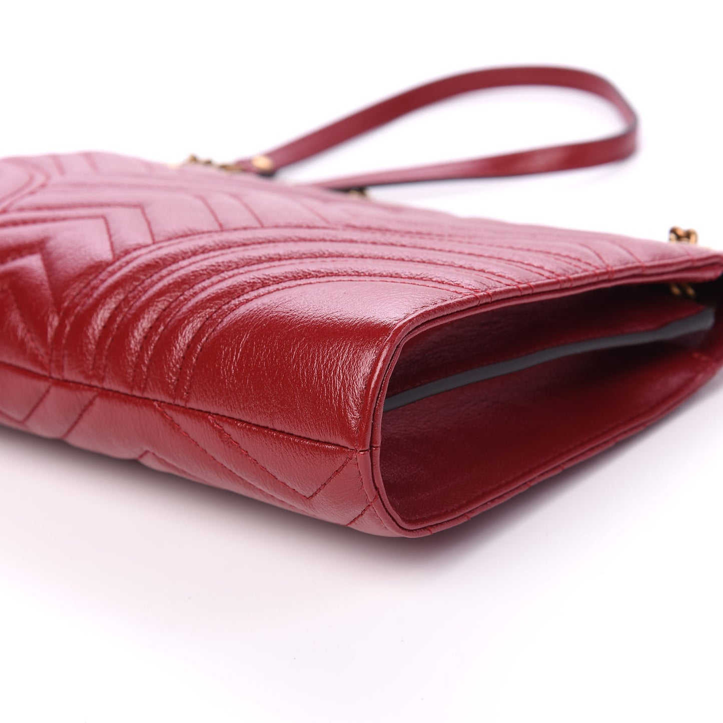 Azalea Calfskin Matelasse Heart Medium GG Marmont Slim Shoulder Bag Romantic Cerise