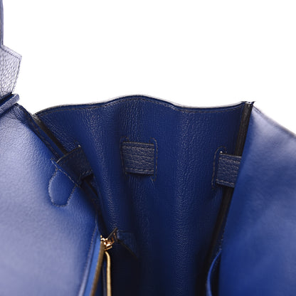 Hermes Taurillon Clemence Birkin 35 Bleu Saphir 15 of 37