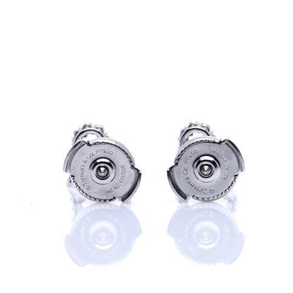 Tiffany Platinum Diamond Extra Mini Heart Earrings 4 of 7