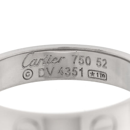 Cartier 18K White Gold 3.5mm LOVE Wedding Band Ring 52 6 4 of 4