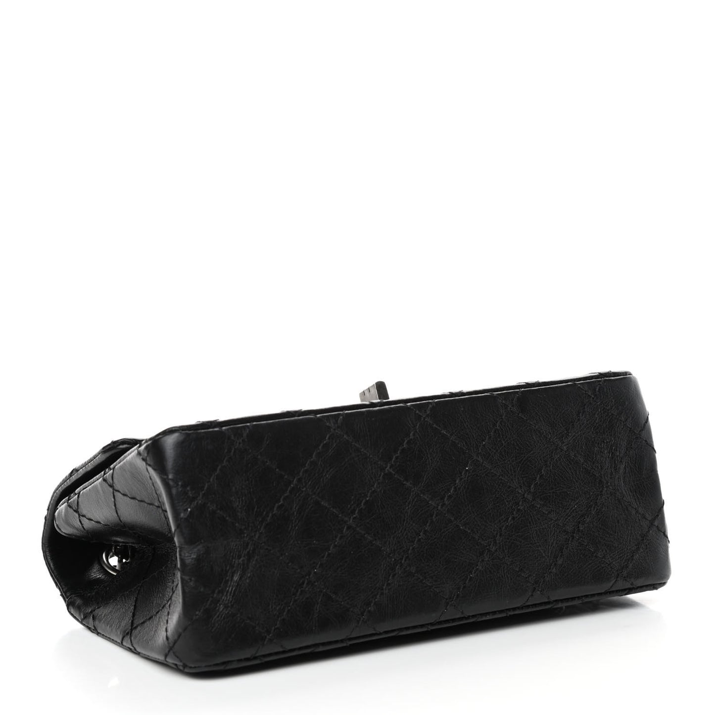 Aged Calfskin Quilted 2.55 Reissue Mini Flap Black