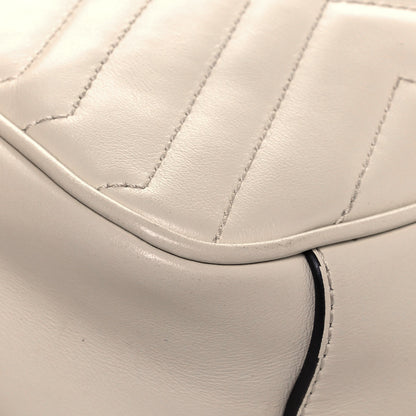 Gucci Calfskin Matelasse Small GG Marmont Shoulder Bag White 7 of 11