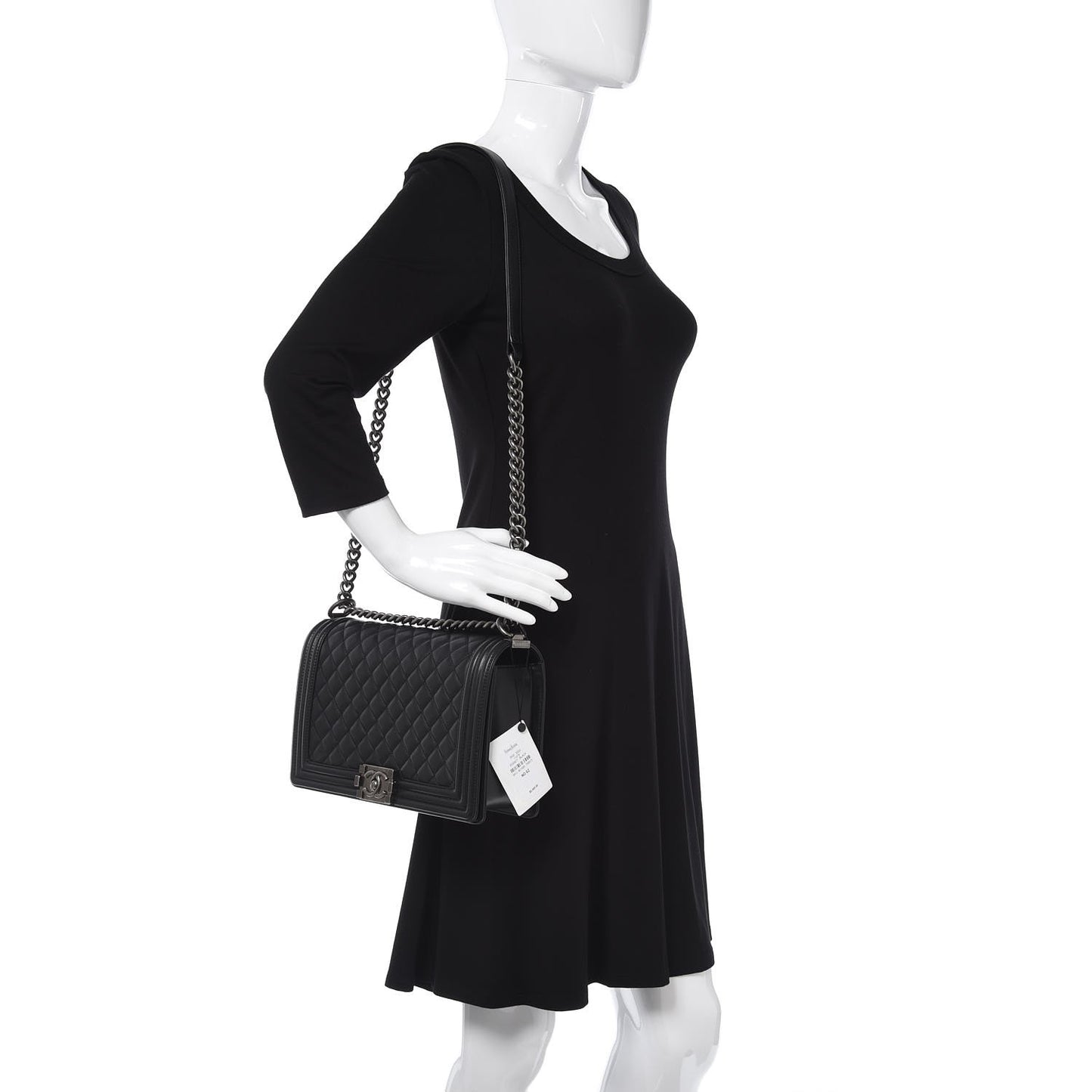 Calfskin Quilted New Medium Boy Flap Black
