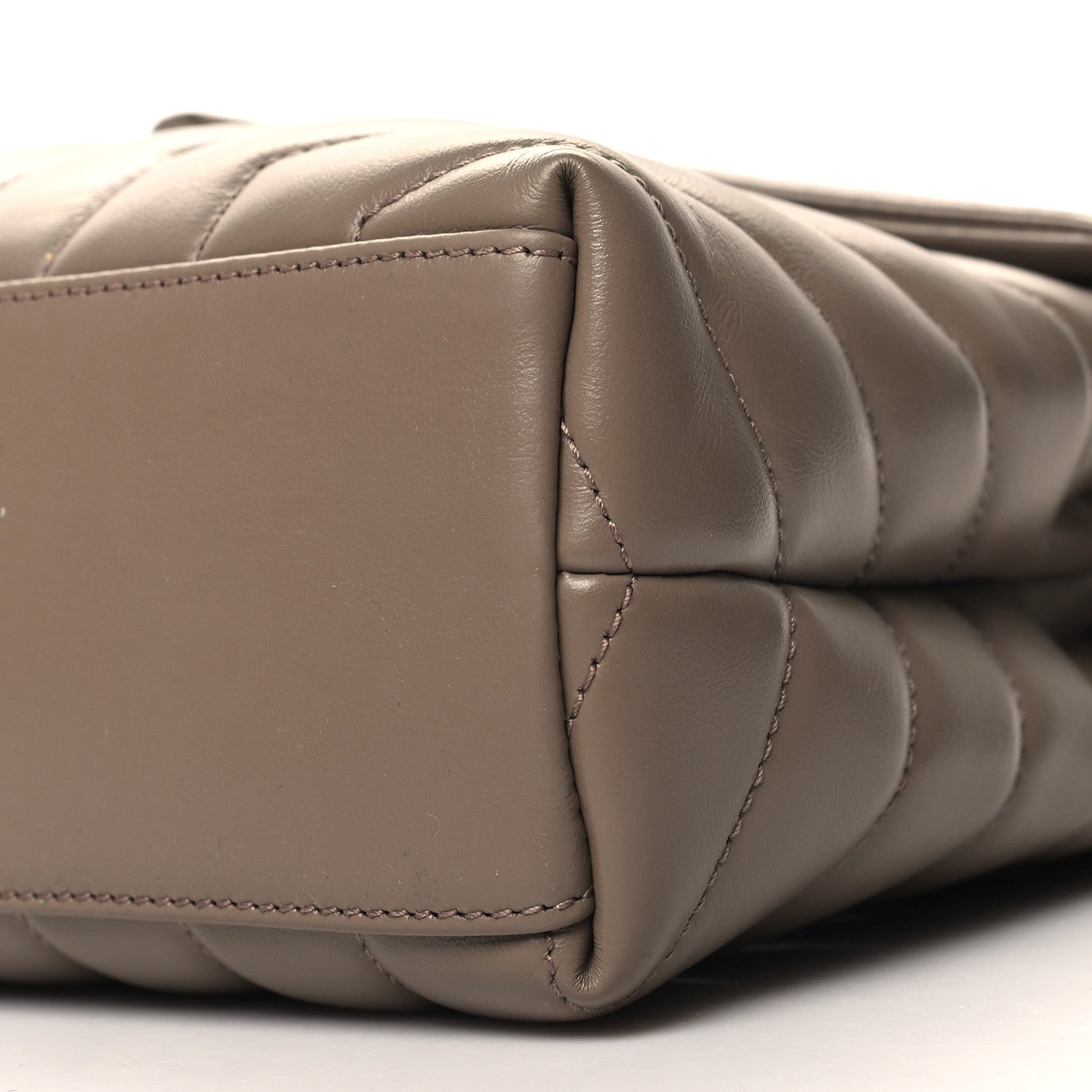 Saint Laurent Calfskin Y Quilted Monogram Small Loulou Chain Satchel Taupe 10 of 10