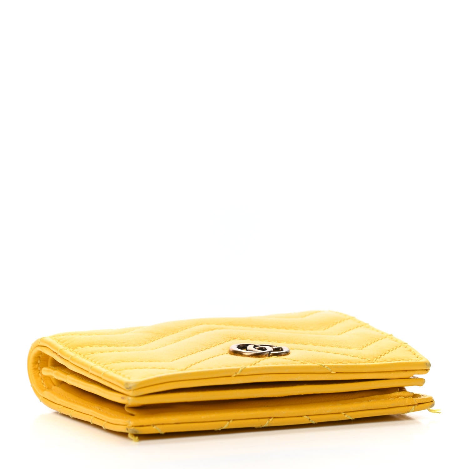 Gucci Calfskin Matelasse GG Marmont Card Case Stone Topaz 3 of 6