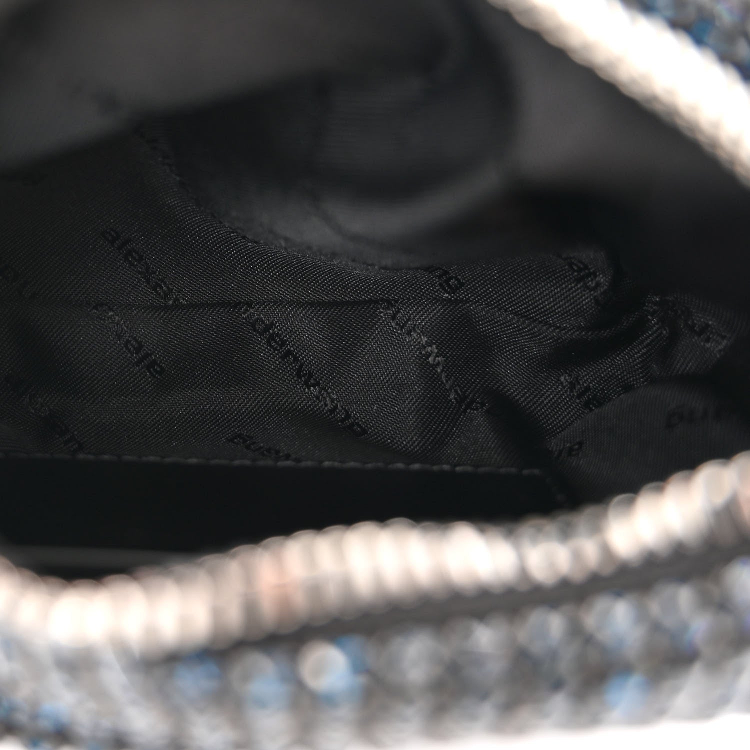 Alexander Wang Mesh Crystal Rhinestone Mini Heiress Pouch Navy 5 of 11