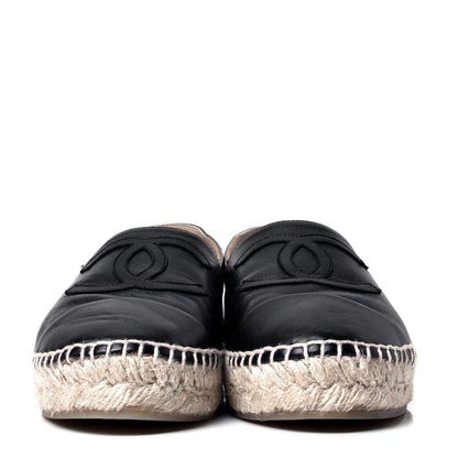 Chanel Lambskin CC Espadrilles 37 Black 2 of 6