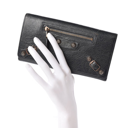 Balenciaga Agneau Giant 12 Rose Gold Hardware Money Wallet Anthracite 2 of 8