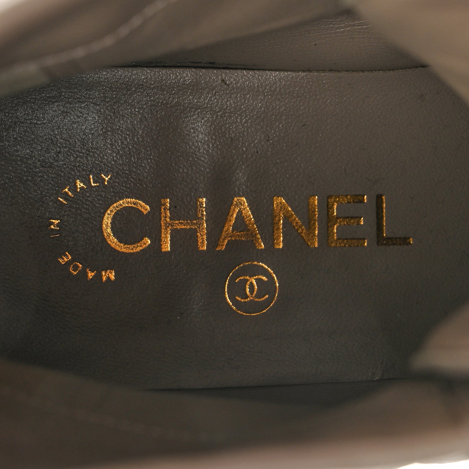 Chanel Calfskin Shiny Calfskin Quilted Lace Up Combat Boots 38.5 Dark Beige Black 7 of 13