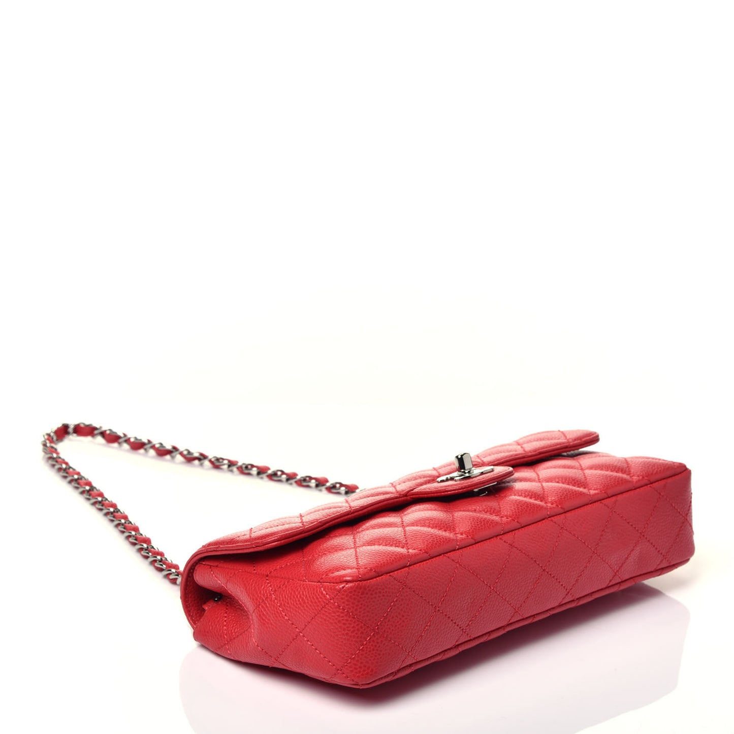 Caviar Quilted East West Flap Red