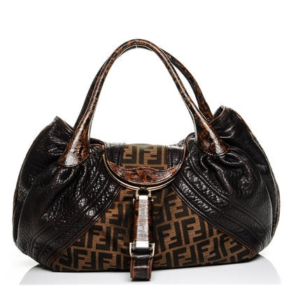 Fendi Zucca Nappa Nuvolata Vitello Tortuga Spy Tobacco Moro 1 of 7