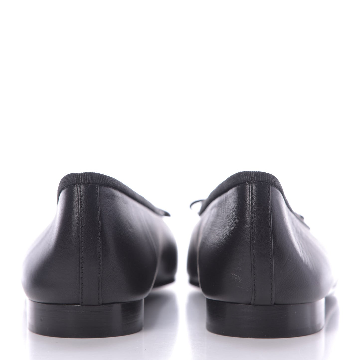 Lambskin Cap Toe Ballerina Flats 37.5 Black