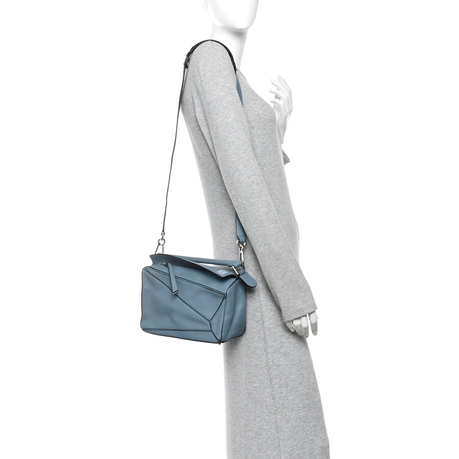 Loewe Calfskin Small Puzzle Bag Stone Blue 2 of 10