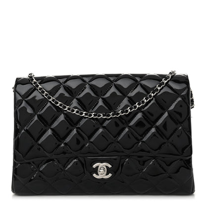 Chanel Patent Quilted Clutch with Chain Flap Black 1 of 10