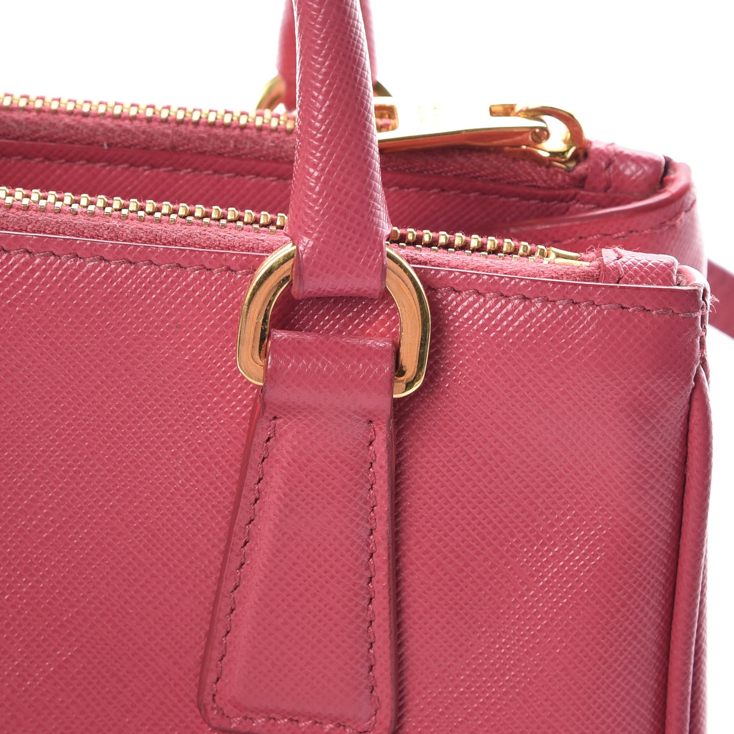 Prada Saffiano Mini Galleria Double Zip Tote Peonia 16 of 17