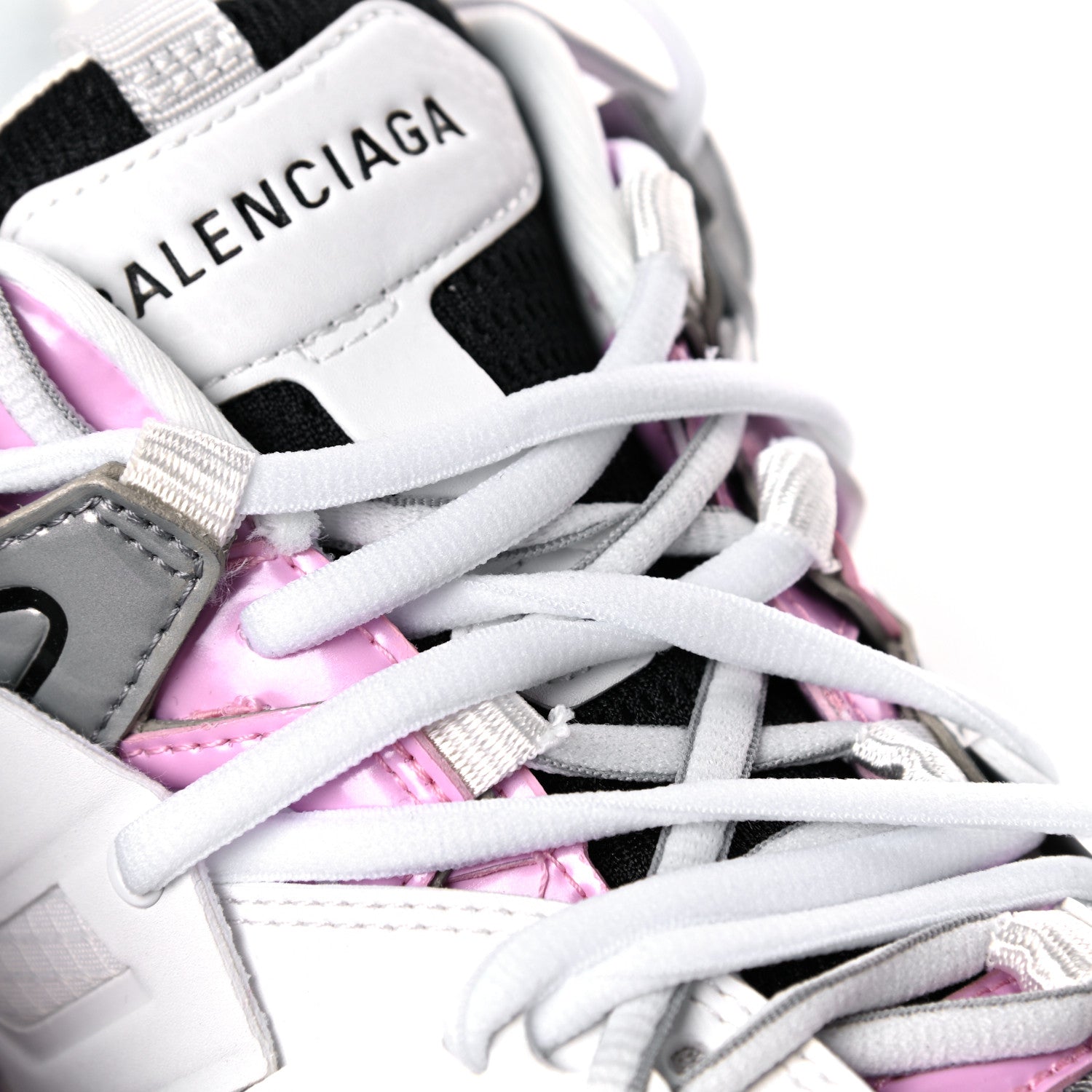 Balenciaga Mesh Rubber Bi-Color Womens Track Sneakers 40 White Pink Grey 9 of 9