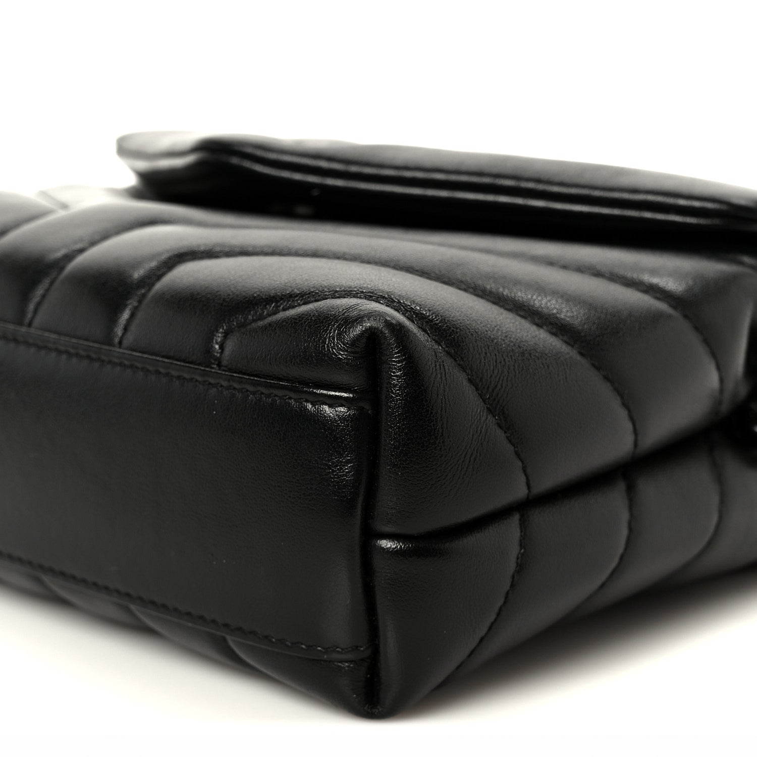 Saint Laurent Calfskin Y Quilted Monogram Monochrome Toy Loulou Crossbody Bag Black 11 of 11