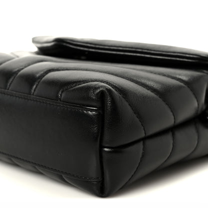Saint Laurent Calfskin Y Quilted Monogram Monochrome Toy Loulou Crossbody Bag Black 11 of 11