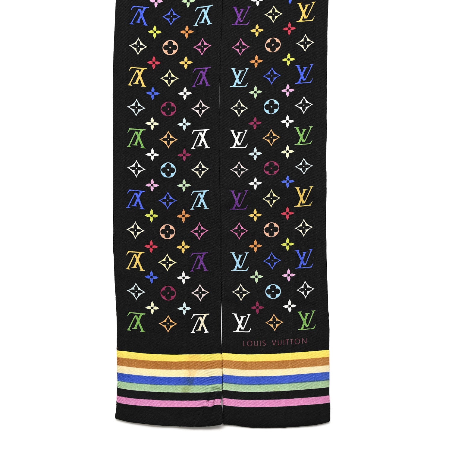 Louis Vuitton LV X TM Silk Monogram Multicolor Bandeau Black 2 of 4