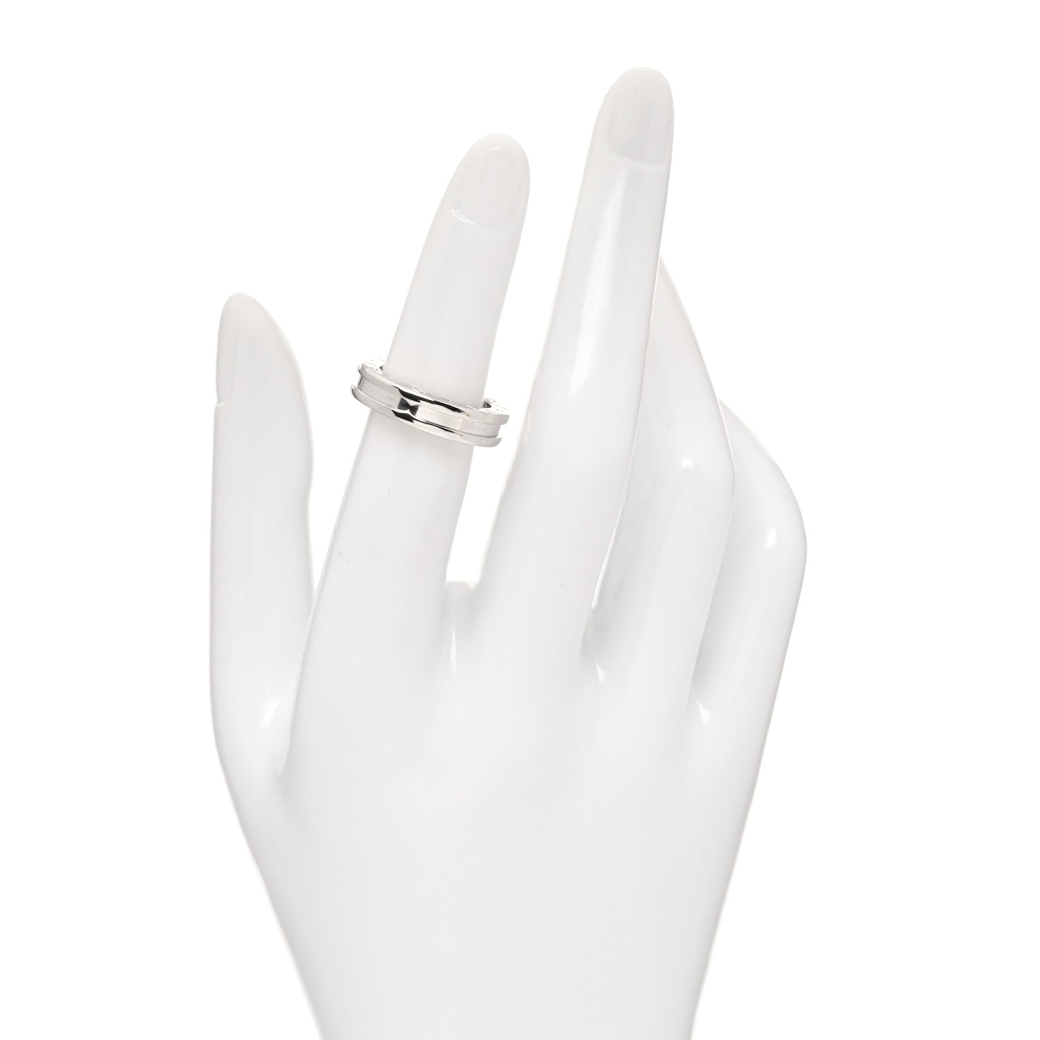 Bulgari 18K White Gold B.Zero1 One-Band Ring 48 4.5 2 of 4