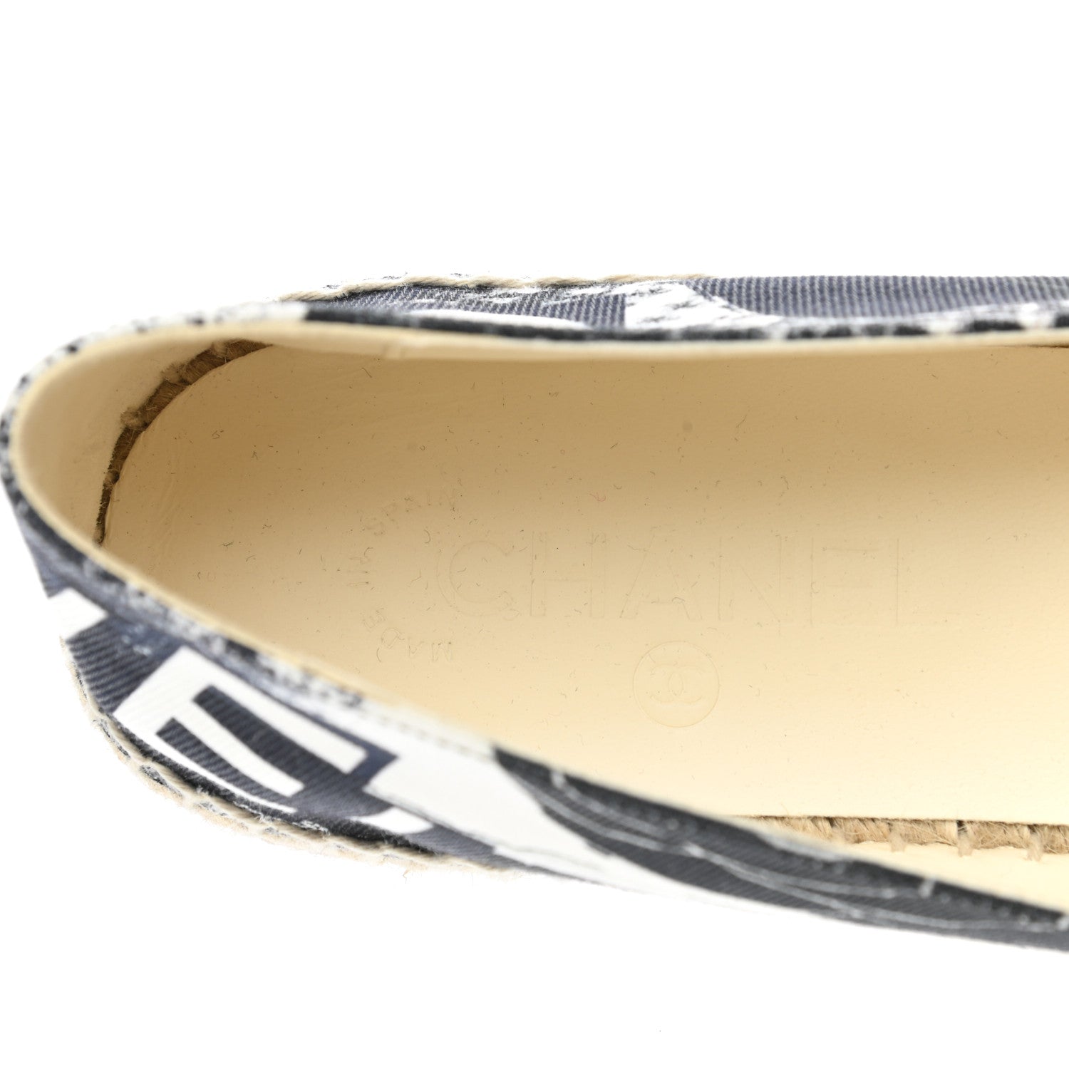 Chanel Printed Canvas Grosgrain 31 Rue Cambon Espadrilles 40 Black White 7 of 8