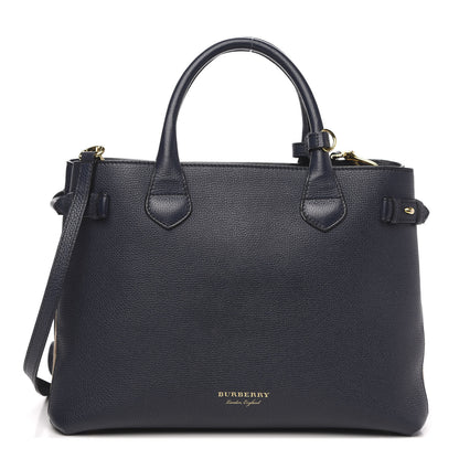 Burberry Calfskin House Check Medium Banner Tote Ink Blue 1 of 12