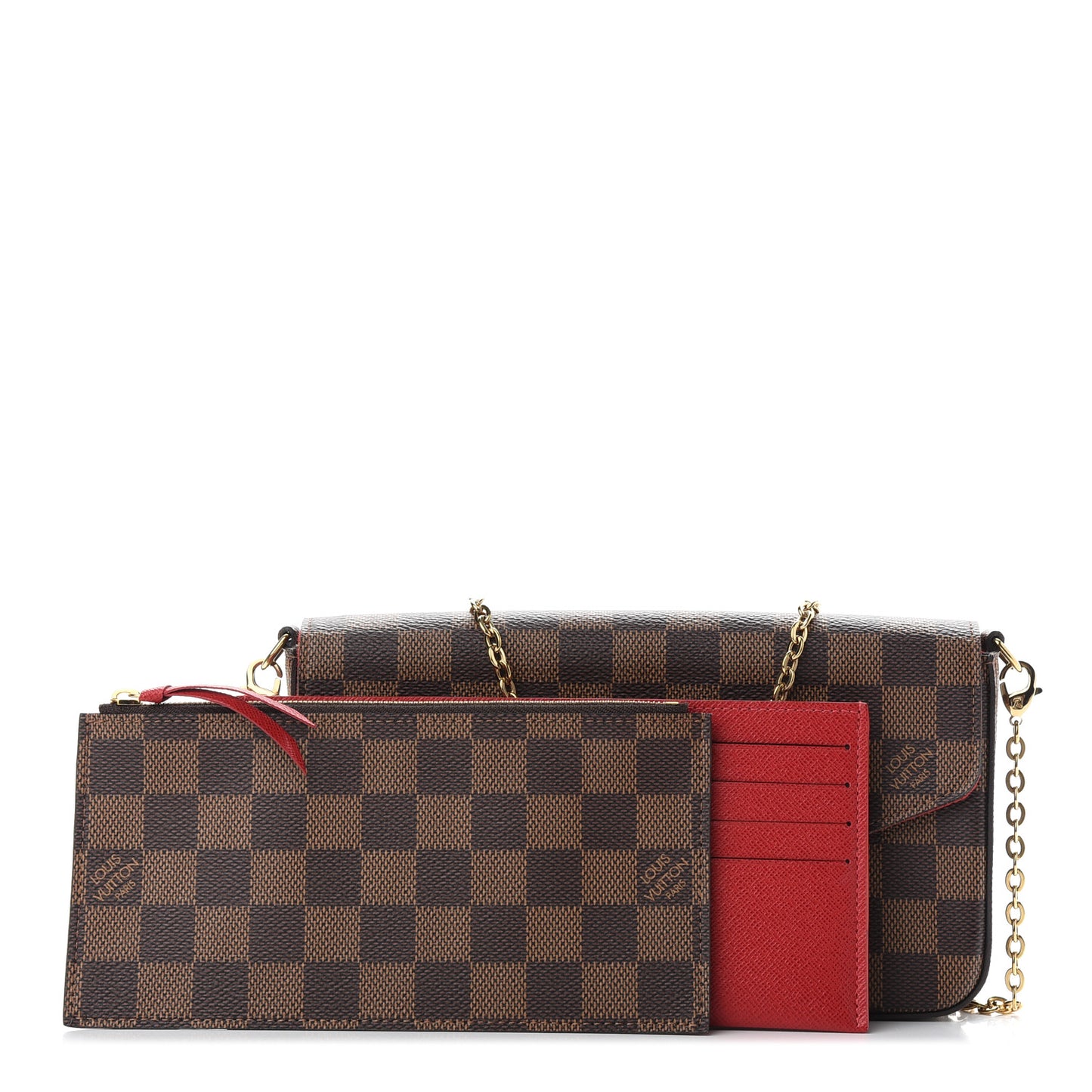 Damier Ebene Pochette Felicie Chain Wallet