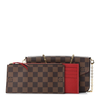Louis Vuitton Damier Ebene Pochette Felicie Chain Wallet 1 of 9