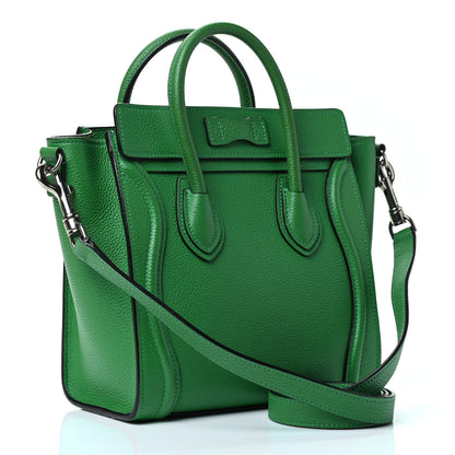 Celine Drummed Calfskin Nano Luggage Mint 2 of 4