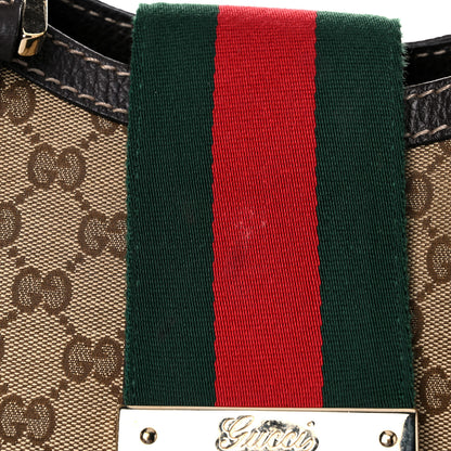 Gucci Monogram New Ladies Web Tote Dark Brown 19 of 24