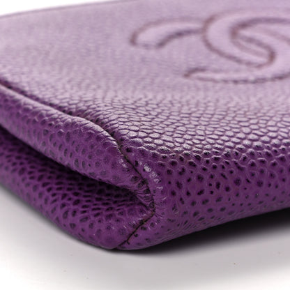 Chanel Caviar Timeless CC Cosmetic Pouch Purple 8 of 9