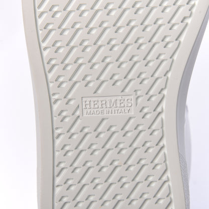 Hermes Metallic Calfskin Womens Avantage Sneakers 36 Gris Argente Black 6 of 9