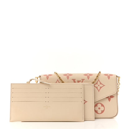 Louis Vuitton Empreinte Monogram Giant By The Pool Felicie Pochette Chain Wallet Creme Rose Trianon 3 of 12