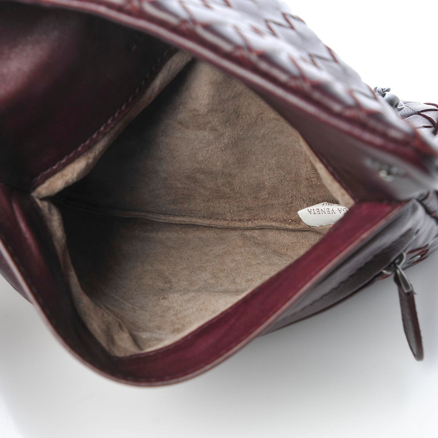 Nappa Intrecciato Mini Chain Messenger Dark Barolo