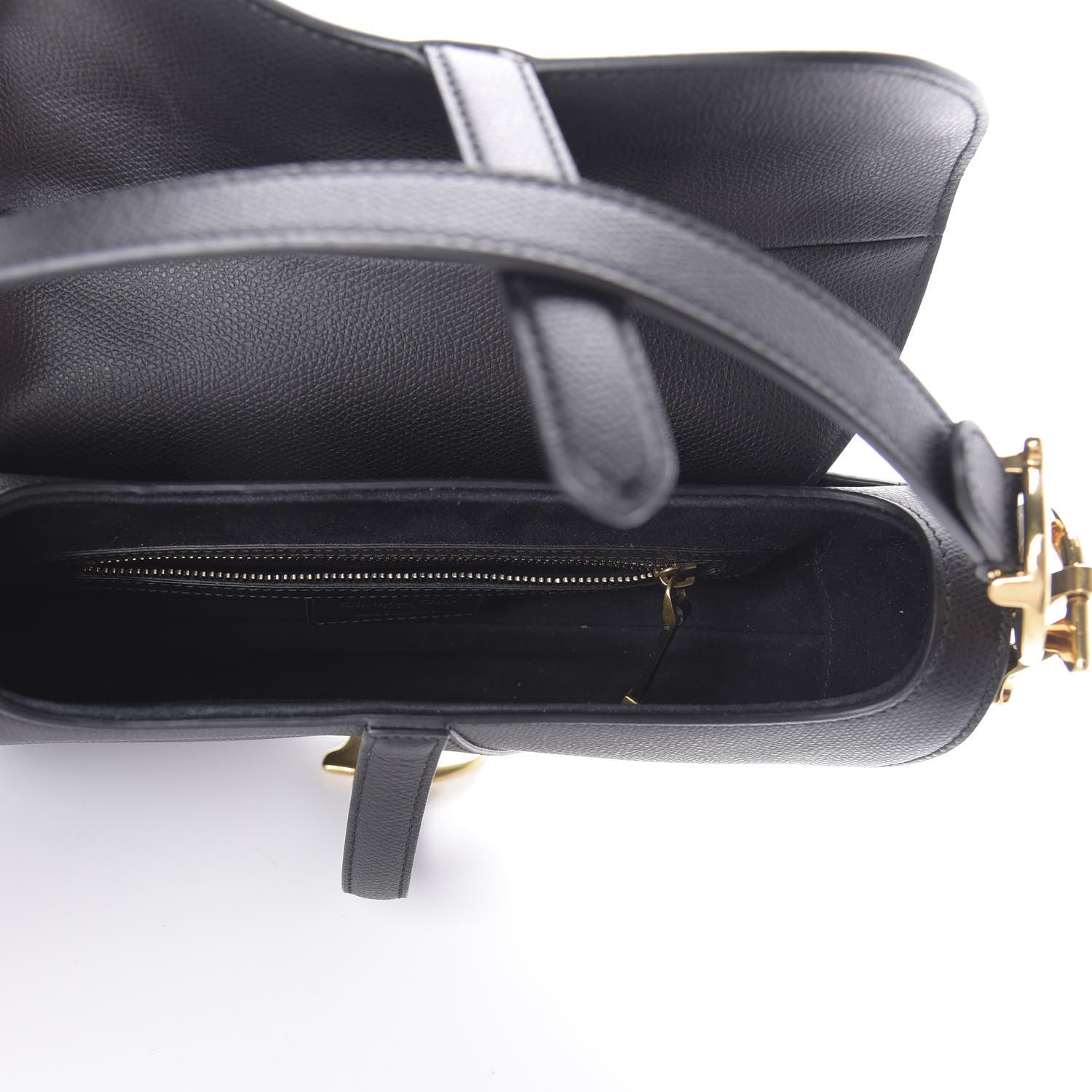 Christian Dior Grained Calfskin Saddle Bag Black 5 of 8