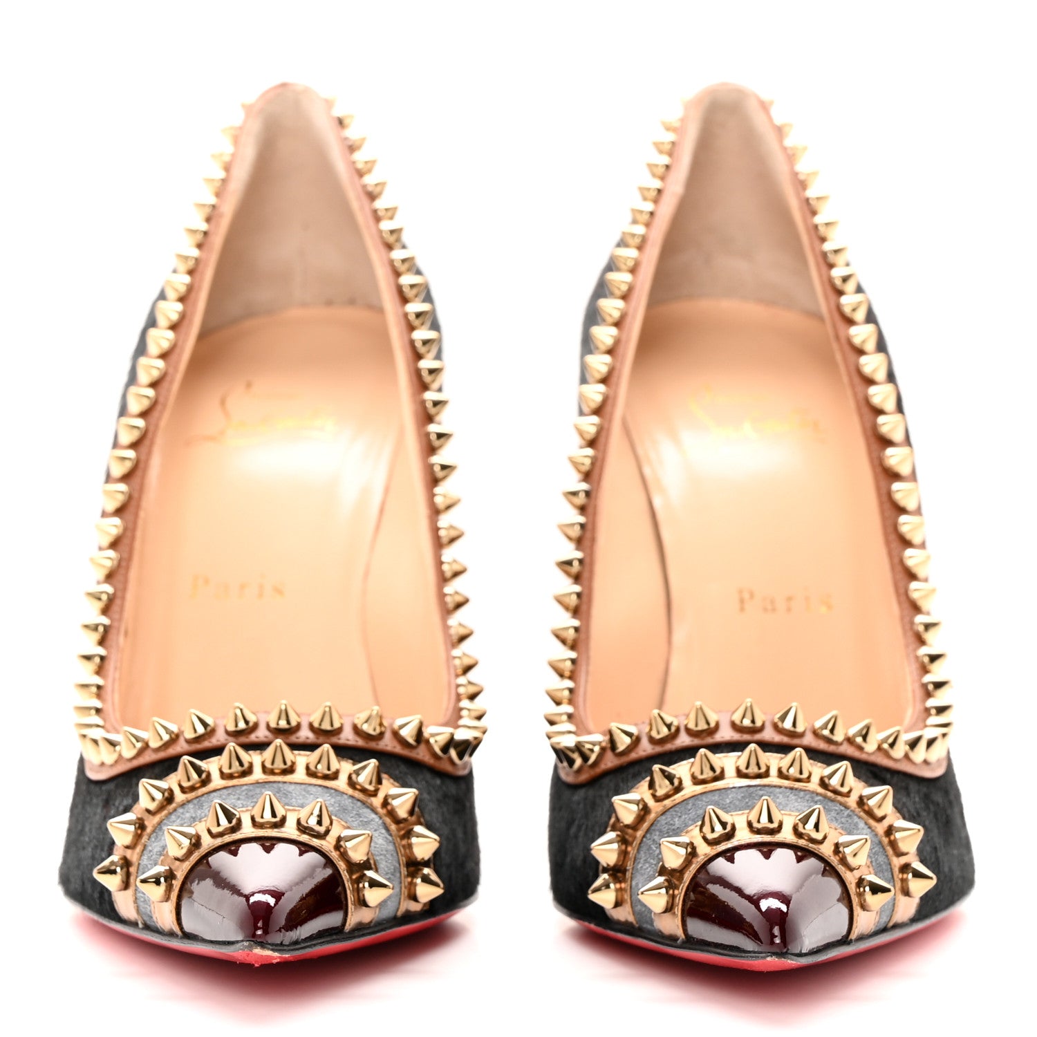 Christian Louboutin Pony Hair Malabar Hill Spikes 100 Pumps 38.5 Black 2 of 15