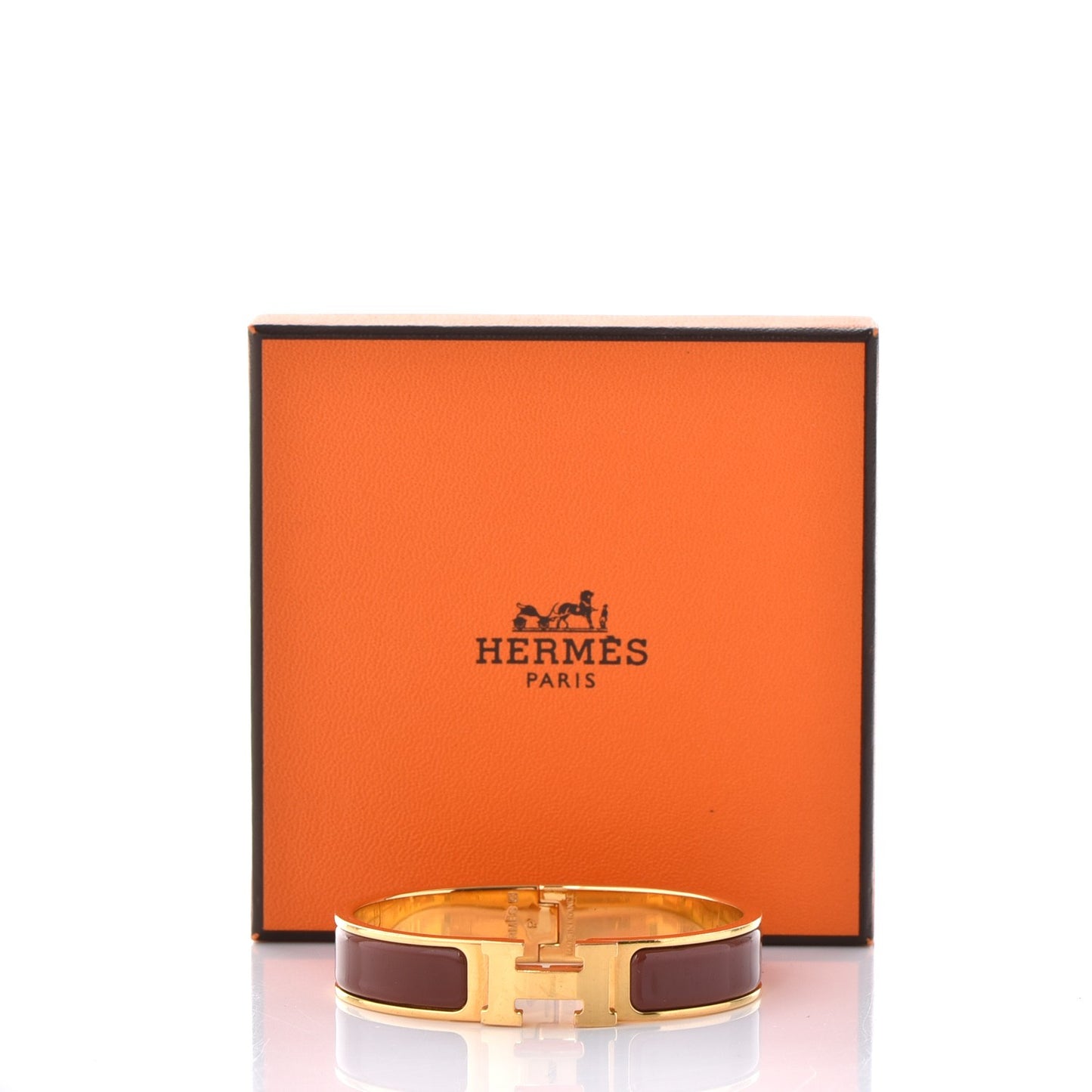 Enamel Narrow Clic Clac H Bracelet PM Bourgogne