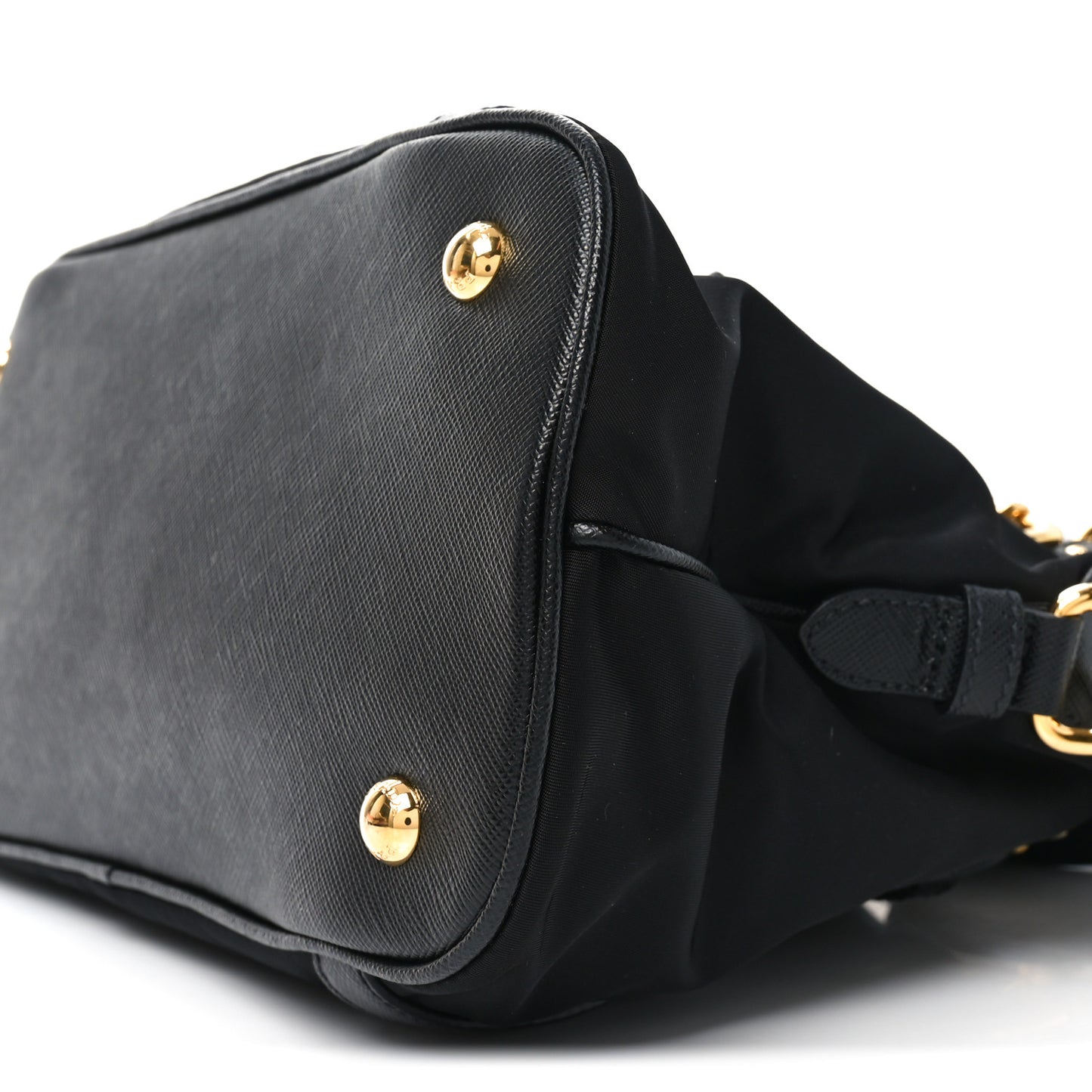 Tessuto Nylon Saffiano Small Tote Black