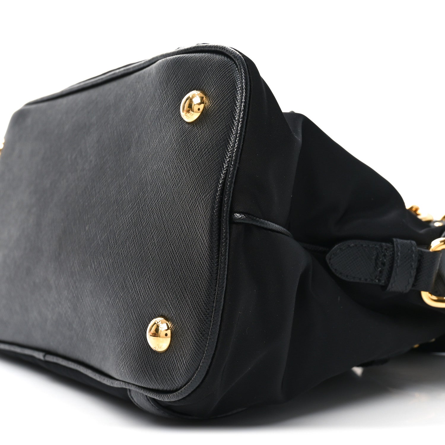 Prada Tessuto Nylon Saffiano Small Tote Black 9 of 9